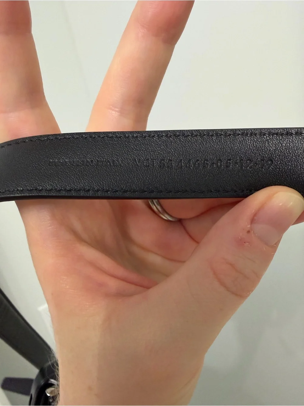 Saint Laurent Black Patent Leather Belt with Silver YSL Accent